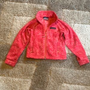 Columbia Fleece Jacket, Youth size XS(4-5) light pink and pink in left pattern